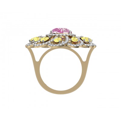 Ethereal Kunzite & Yellow sapphire cocktail ring